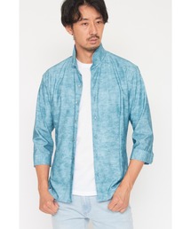 HIGH STREET∴メランジプリントショートウイング７分袖シャツ
