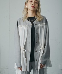 未使用 OKIRAKU×ROSE BUD スタンドカラーレイヤードジャケット 【公式