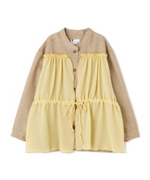 未使用 OKIRAKU×ROSE BUD スタンドカラーレイヤードジャケット 【公式