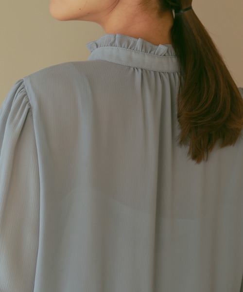 N WITH.（エヌウィズ）の「ティアードシアーロングワンピース（ワンピース・レディース・ホワイト/ブルー・FREE）」の10枚目の写真