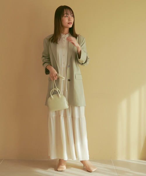 N WITH.（エヌウィズ）の「ティアードシアーロングワンピース（ワンピース・レディース・ホワイト/ブルー・FREE）」の11枚目の写真