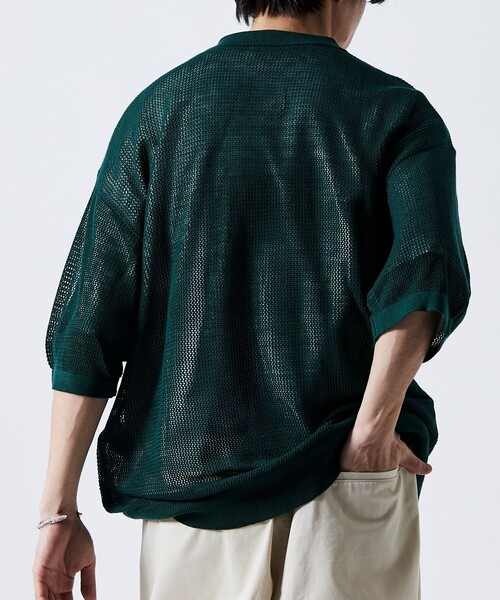 FREAK'S STORE（フリークスストア）の「【限定展開】Relax Fit リラックスフィット メッシュニットポロシャツ（ポロシャツ・メンズ・ネイビー/ブラック/ブラウン/グリーン・SMALL/MEDIUM/LARGE）」の15枚目の写真