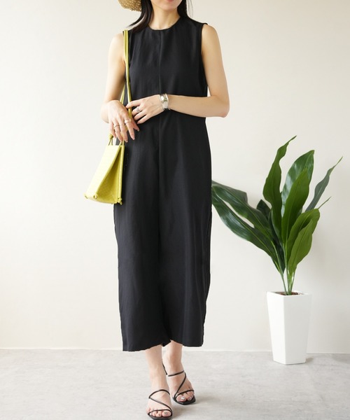 IAMUSE（アイアミューズ）の「ライトシャークスキン2wayオールインワン S0956【IAMUSE】（つなぎ/オールインワン・レディース・ブラック/モカ・FREE）」の10枚目の写真