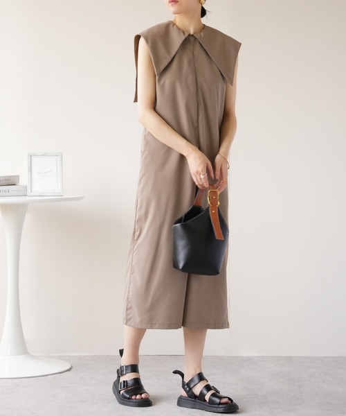 IAMUSE（アイアミューズ）の「ライトシャークスキン2wayオールインワン S0956【IAMUSE】（つなぎ/オールインワン・レディース・ブラック/モカ・FREE）」の17枚目の写真