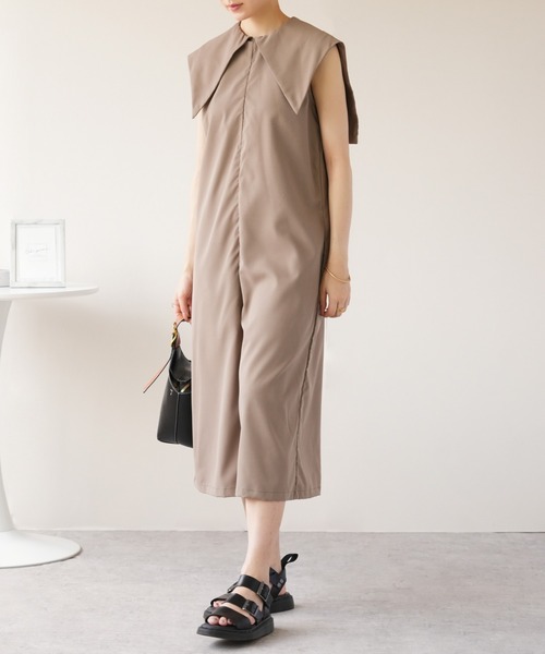 IAMUSE（アイアミューズ）の「ライトシャークスキン2wayオールインワン S0956【IAMUSE】（つなぎ/オールインワン・レディース・ブラック/モカ・FREE）」の21枚目の写真