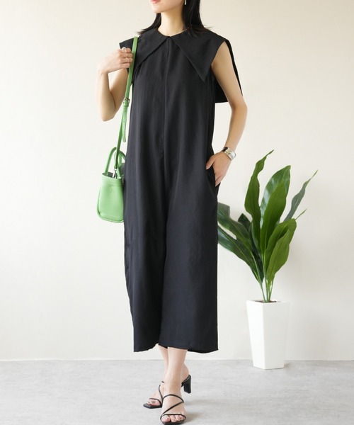 IAMUSE（アイアミューズ）の「ライトシャークスキン2wayオールインワン S0956【IAMUSE】（つなぎ/オールインワン・レディース・ブラック/モカ・FREE）」の8枚目の写真