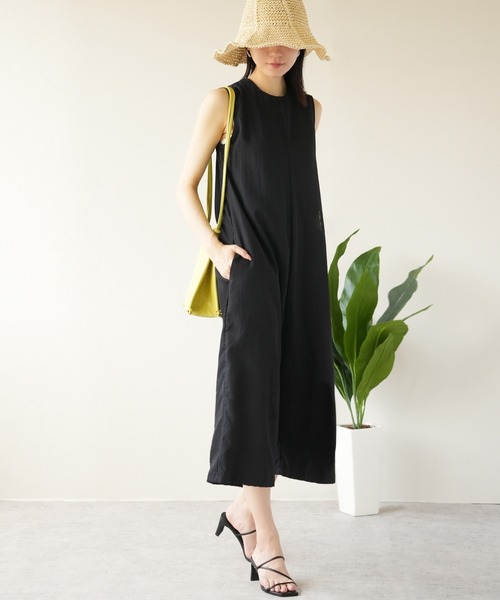 IAMUSE（アイアミューズ）の「ライトシャークスキン2wayオールインワン S0956【IAMUSE】（つなぎ/オールインワン・レディース・ブラック/モカ・FREE）」の14枚目の写真