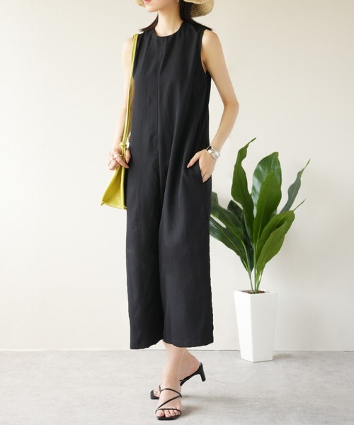 IAMUSE（アイアミューズ）の「ライトシャークスキン2wayオールインワン S0956【IAMUSE】（つなぎ/オールインワン・レディース・ブラック/モカ・FREE）」の15枚目の写真