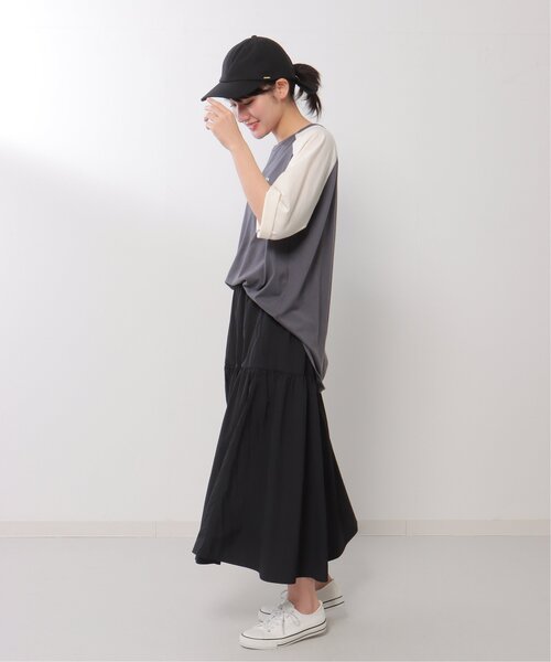 LBC（エルビーシー）の「ナイロンワッシャーギャザースカート（スカート・レディース・オリーブ/ブラック・M）」の14枚目の写真