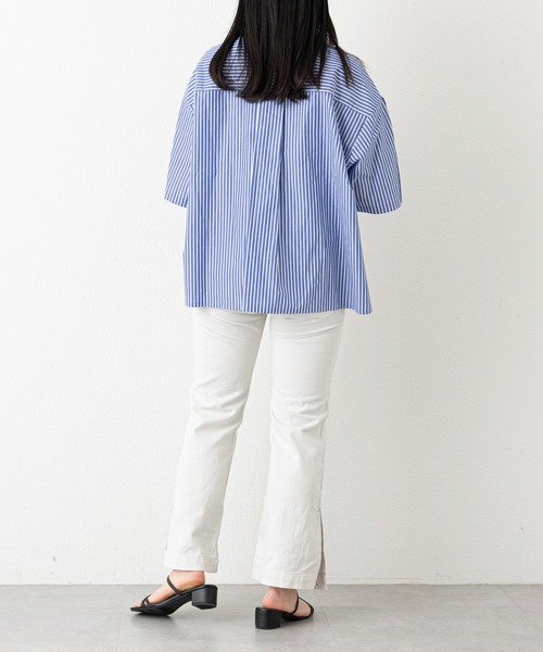 russet(ラシット)の「《qurumu》スリットスリーブシャツ(O-071)(シャツ/ブラウス・レディース・ホワイト系その他/ホワイト/ブルー系その他・FREE)」の10枚目の写真