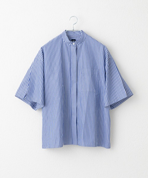 russet(ラシット)の「《qurumu》スリットスリーブシャツ(O-071)(シャツ/ブラウス・レディース・ホワイト系その他/ホワイト/ブルー系その他・FREE)」の6枚目の写真