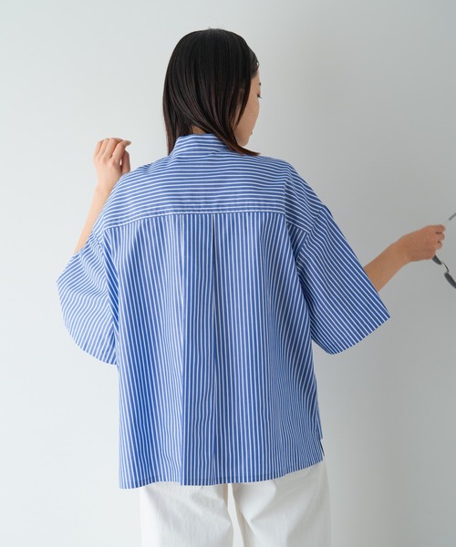 russet(ラシット)の「《qurumu》スリットスリーブシャツ(O-071)(シャツ/ブラウス・レディース・ホワイト系その他/ホワイト/ブルー系その他・FREE)」の17枚目の写真