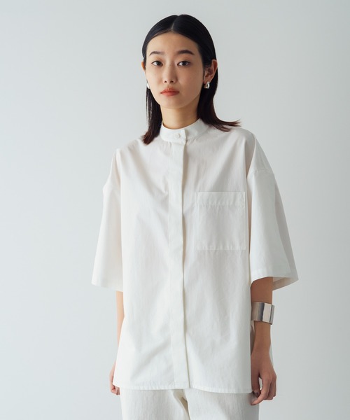 russet(ラシット)の「《qurumu》スリットスリーブシャツ(O-071)(シャツ/ブラウス・レディース・ホワイト系その他/ホワイト/ブルー系その他・FREE)」の12枚目の写真