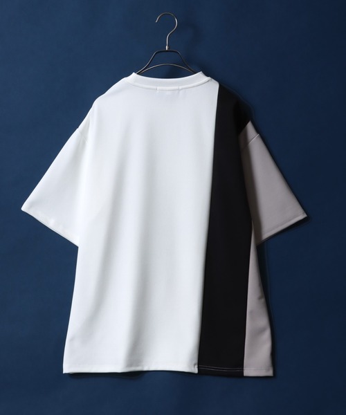 ANPAS(アンパス)の「Georgette Color Switching Design Oversized T-shirt/ジョーゼット 切り替え ビッグシルエット Tシャツ(Tシャツ/カットソー・メンズ・グレイッシュベージュ/ホワイト/ブラック・M/L)」の10枚目の写真