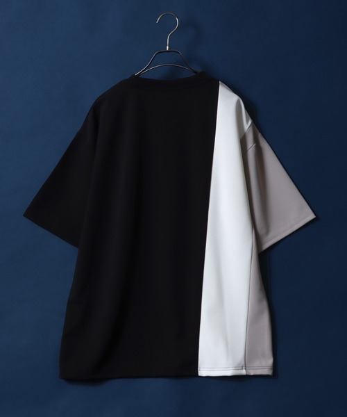 ANPAS(アンパス)の「Georgette Color Switching Design Oversized T-shirt/ジョーゼット 切り替え ビッグシルエット Tシャツ(Tシャツ/カットソー・メンズ・グレイッシュベージュ/ホワイト/ブラック・M/L)」の11枚目の写真