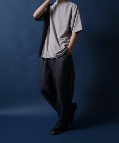 ANPAS(アンパス)の「Georgette Color Switching Design Oversized T-shirt/ジョーゼット 切り替え ビッグシルエット Tシャツ(Tシャツ/カットソー・メンズ・グレイッシュベージュ/ホワイト/ブラック・M/L)」の6枚目の写真
