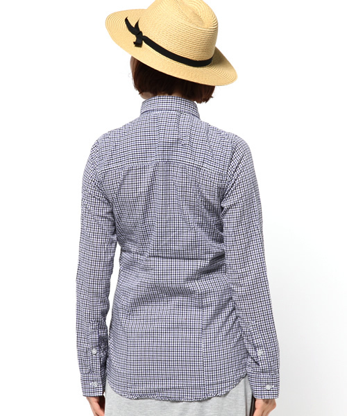 AZUL by moussy（アズールバイマウジー）の「配色スモールチェックWポケ長袖T/Bシャツ（シャツ/ブラウス・レディース・レッド系その他/ダークネイビー・MEDIUM/SMALL/LARGE）」の5枚目の写真