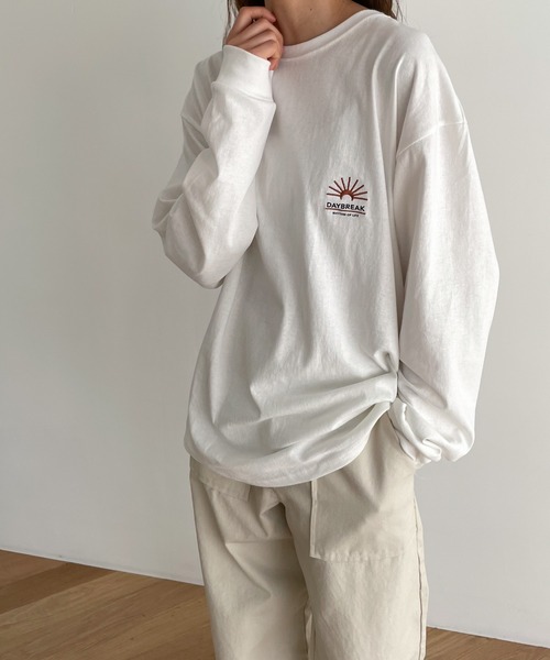 El mar（エルマール）の「El mar(エルマール) "DAYBREAK"ロングTシャツ（Tシャツ/カットソー・レディース・ホワイト・ONE SIZE）」の2枚目の写真