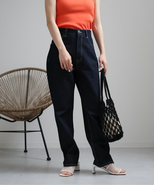 sakishimatokyo（サキシマトーキョー）の「ストレートデニムパンツ/ハイウエスト（デニムパンツ・レディース・インディゴブルー/ブルー/ライトブルー・M/L）」の10枚目の写真