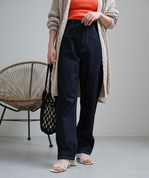 sakishimatokyo（サキシマトーキョー）の「ストレートデニムパンツ/ハイウエスト（デニムパンツ・レディース・インディゴブルー/ブルー/ライトブルー・M/L）」の4枚目の写真
