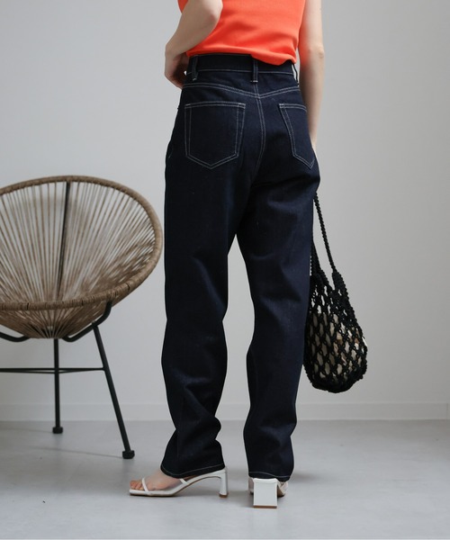 sakishimatokyo（サキシマトーキョー）の「ストレートデニムパンツ/ハイウエスト（デニムパンツ・レディース・インディゴブルー/ブルー/ライトブルー・M/L）」の5枚目の写真
