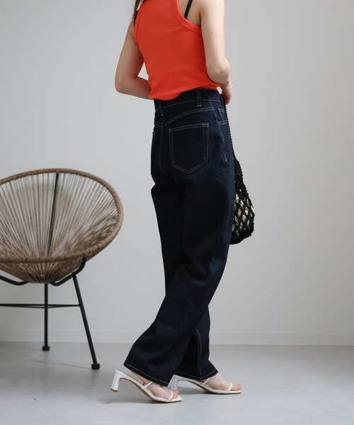 sakishimatokyo（サキシマトーキョー）の「ストレートデニムパンツ/ハイウエスト（デニムパンツ・レディース・インディゴブルー/ブルー/ライトブルー・M/L）」の12枚目の写真