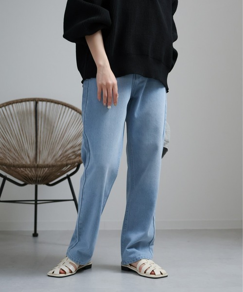 sakishimatokyo（サキシマトーキョー）の「ストレートデニムパンツ/ハイウエスト（デニムパンツ・レディース・インディゴブルー/ブルー/ライトブルー・M/L）」の6枚目の写真