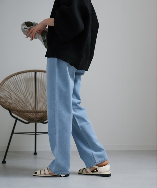 sakishimatokyo（サキシマトーキョー）の「ストレートデニムパンツ/ハイウエスト（デニムパンツ・レディース・インディゴブルー/ブルー/ライトブルー・M/L）」の13枚目の写真