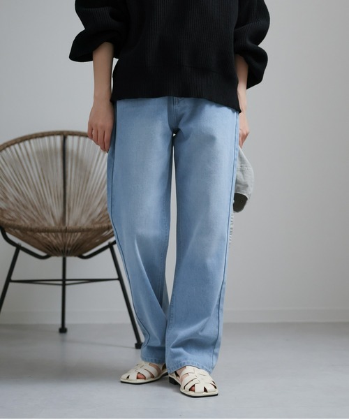 sakishimatokyo（サキシマトーキョー）の「ストレートデニムパンツ/ハイウエスト（デニムパンツ・レディース・インディゴブルー/ブルー/ライトブルー・M/L）」の8枚目の写真