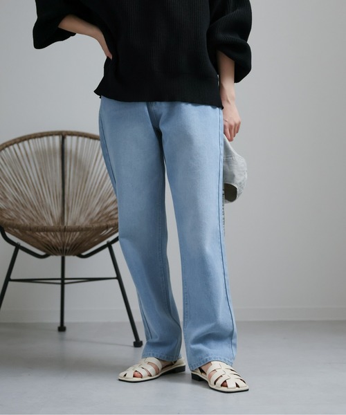 sakishimatokyo（サキシマトーキョー）の「ストレートデニムパンツ/ハイウエスト（デニムパンツ・レディース・インディゴブルー/ブルー/ライトブルー・M/L）」の20枚目の写真