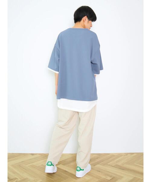 CRAFT STANDARD BOUTIQUE（クラフトスタンダードブティック）の「梨地カットラウンドヘムフェイクレイヤードTEE（Tシャツ/カットソー・メンズ・ライトグレー/ブラック/ブルー・M/L/XL）」の13枚目の写真