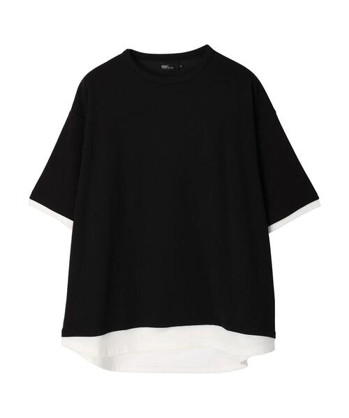 CRAFT STANDARD BOUTIQUE（クラフトスタンダードブティック）の「梨地カットラウンドヘムフェイクレイヤードTEE（Tシャツ/カットソー・メンズ・ライトグレー/ブラック/ブルー・M/L/XL）」の6枚目の写真