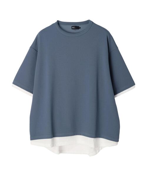 CRAFT STANDARD BOUTIQUE（クラフトスタンダードブティック）の「梨地カットラウンドヘムフェイクレイヤードTEE（Tシャツ/カットソー・メンズ・ライトグレー/ブラック/ブルー・M/L/XL）」の17枚目の写真