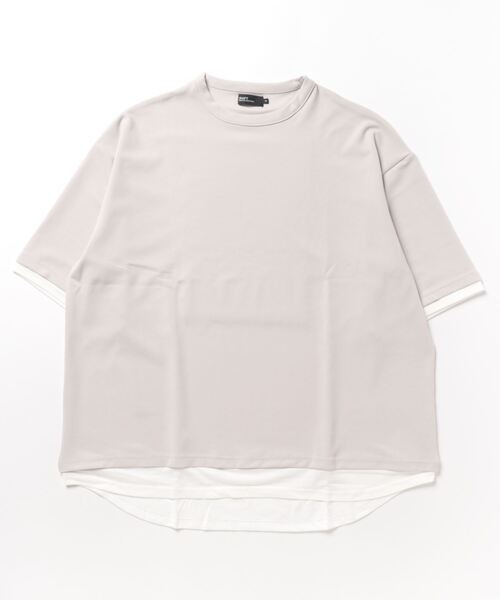 CRAFT STANDARD BOUTIQUE（クラフトスタンダードブティック）の「梨地カットラウンドヘムフェイクレイヤードTEE（Tシャツ/カットソー・メンズ・ライトグレー/ブラック/ブルー・M/L/XL）」の9枚目の写真