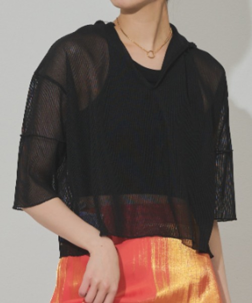 Solace(ソレイス)の「前後2WAY/ポロシアーストライプトップス(Tシャツ/カットソー・レディース・ミント/パープル/ブラック・FREE)」の14枚目の写真