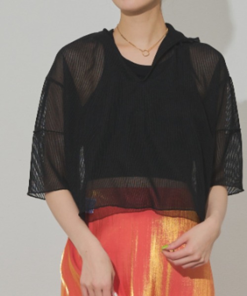 Solace(ソレイス)の「前後2WAY/ポロシアーストライプトップス(Tシャツ/カットソー・レディース・ミント/パープル/ブラック・FREE)」の17枚目の写真
