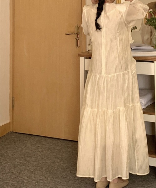 Dita Muaj.（ディータムアージュ）の「ワッシャーシフォン ロングワンピース（ワンピース・レディース・ホワイト/ラベンダー・FREE）」の18枚目の写真