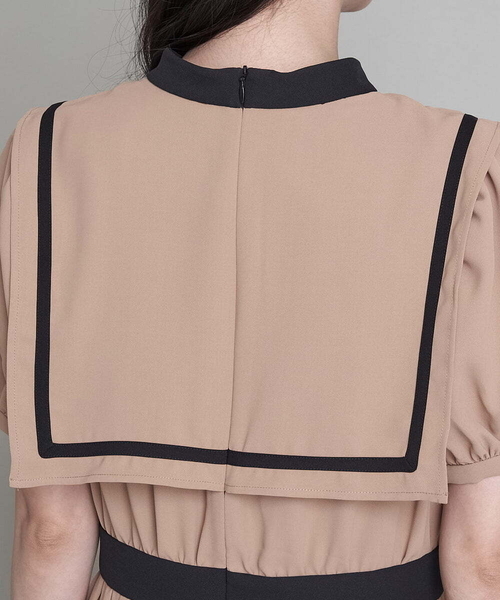 A de a.v.v（アードアー・ヴェ・ヴェ）の「配色バインダーセーラーカラープリーツワンピ（ワンピース・レディース・ベージュ/ブラック・38/36）」の15枚目の写真