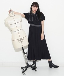 A de a.v.v | 配色バインダーセーラーカラープリーツワンピ(ワンピース)