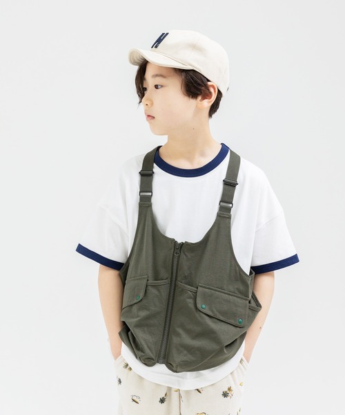 JAM & LINK(ジャムアンドリンク)の「ストレッチドライ ベスト(ベスト・キッズ・カーキ/ブラック・100-120/L:130-150cm)」の1枚目の写真