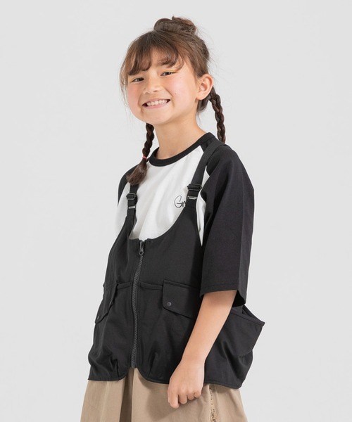JAM & LINK(ジャムアンドリンク)の「ストレッチドライ ベスト(ベスト・キッズ・カーキ/ブラック・100-120/L:130-150cm)」の2枚目の写真