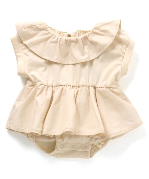 Ampersand（アンパサンド）の「【premier】ペプラムワンピロンパース（ロンパース・キッズ・レッド/アイボリー/イエロー・60/70/80）」の2枚目の写真