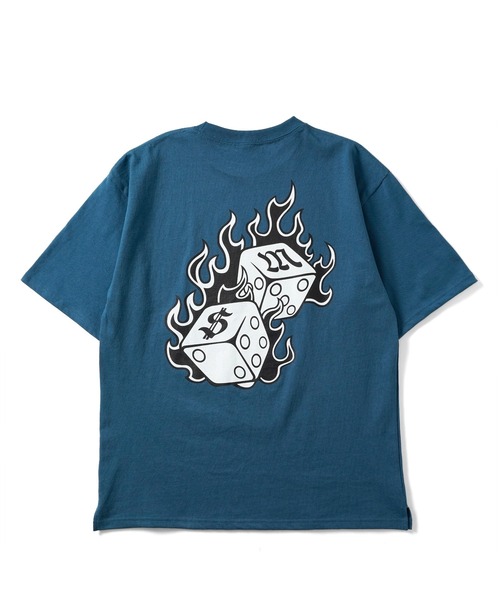 FRUIT OF THE LOOM（フルーツオブザルーム）の「FRUIT OF THE LOOM x MFC STORE DICE FLAME S/S TEE（Tシャツ/カットソー・メンズ・インディゴブルー/サックスブルー/ホワイト/ブラック/グレー系/ピンク系・M/XL/L）」の5枚目の写真