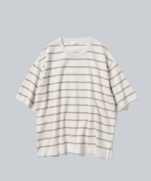 WHITE MAILS（ホワイトメイルズ）の「PAPER YARN BORDER KINT PULLOVER T-SHIRT / 和紙混ボーダーニットプルオーバー【UNISEX】（ニット/セーター）」