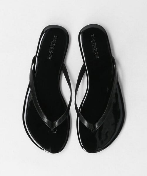 BEAUTY&YOUTH UNITED ARROWS（ビューティーアンドユースユナイテッドアローズ）の「フェイクレザー トングサンダル（サンダル・レディース・ブラック/ターコイズブルー/シルバー・37/35/36/38）」の4枚目の写真