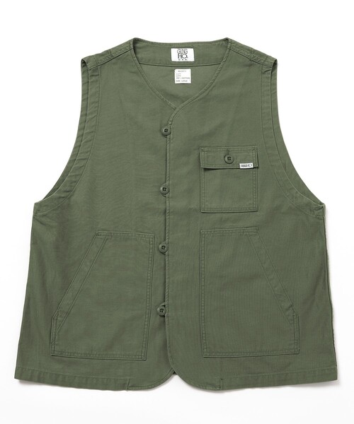 GUNG HO（ガンホー）の「GUNG HO/ガンホー 別注 ワークベスト/ミリタリーベスト/SP GUNGHO WORK VEST 2（ベスト・メンズ・オリーブ/ブラック/オフホワイト・LARGE/MEDIUM）」の10枚目の写真