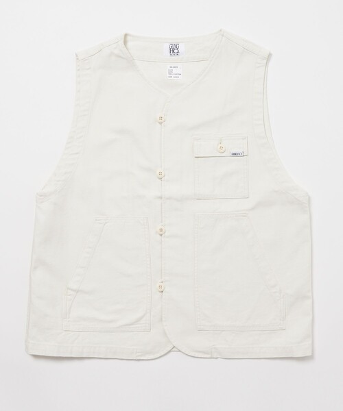 GUNG HO（ガンホー）の「GUNG HO/ガンホー 別注 ワークベスト/ミリタリーベスト/SP GUNGHO WORK VEST 2（ベスト・メンズ・オリーブ/ブラック/オフホワイト・LARGE/MEDIUM）」の13枚目の写真