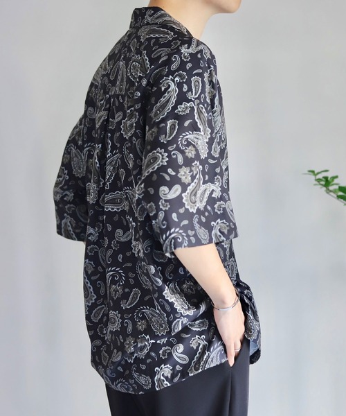 JUNRED(ジュンレッド)の「Mr.SZK × JUNRed / ペイズリープリントハーフスリーブシャツ(シャツ/ブラウス・メンズ・ブラック/グリーン・M/L/S)」の5枚目の写真