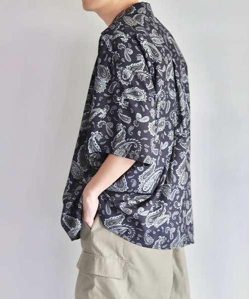 JUNRED(ジュンレッド)の「Mr.SZK × JUNRed / ペイズリープリントハーフスリーブシャツ(シャツ/ブラウス・メンズ・ブラック/グリーン・M/L/S)」の8枚目の写真