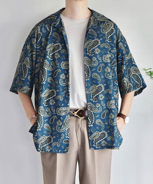 JUNRED(ジュンレッド)の「Mr.SZK × JUNRed / ペイズリープリントハーフスリーブシャツ(シャツ/ブラウス・メンズ・ブラック/グリーン・M/L/S)」の13枚目の写真